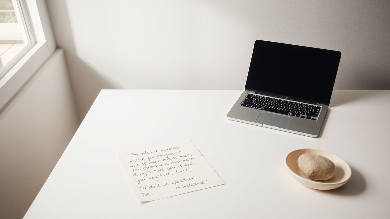 Our calm, minimal studio desk setup